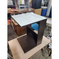 Стол журнальный, стол приставной для ноутбука, 45х45 в61, венге, столешница стекло, бу 2