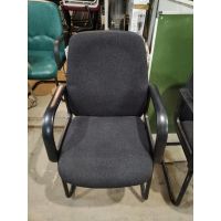 Кресло BS 5852, ткань темносерая, полозья, подлокотники, пластик, бу 2