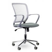 Кресло Хэнди М-806 Пластик серый, ткань/сетка серая, хром, до 120кг, механизм Топ-Ган, Новый