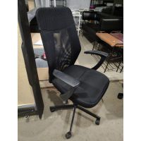 Кресло CHAIR сетка черная, высокая спинка, крестовина черный металл, бу 3