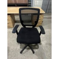 Кресло АСПЕКТ-2 ткань черная, спинка сетка, топ-ган с качанием, до 100кг,  б/у